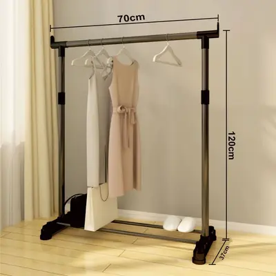 Telescopic Plastic Garment Rack with Wheels - 7
