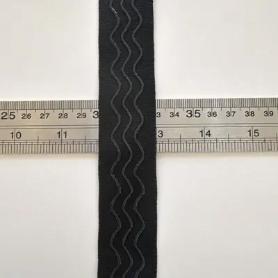 Kaymaz silikon peruk lastiği, 3 cm siyah, dalgalı saç bandı - 5
