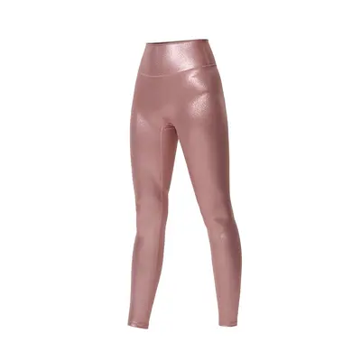 Nahtlose hochgeschnittene Yogahose mit silbernem Reflektordetail - 8