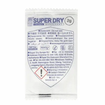 Calcium Chloride Desiccant 2g Small Pack, Industrial