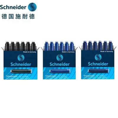 Schneider Füllfederhalter-Tintenpatronen, europäischer Standard, Schwarz/Blau/Blauschwarz