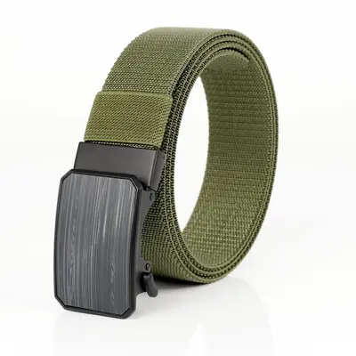 Herrengürtel aus elastischem Nylon-Gewebe mit Automatik-Schnalle, 3,8 cm - 4
