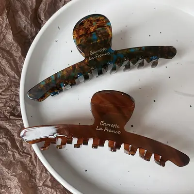 Kore Süper Büyük Boy Asetat Pençe Klip Şık Görünümlü Köpek Balığı Klip Kadın Zarif Elegant Saç Toplama Klip Arka Baş Saç Aksesuarı