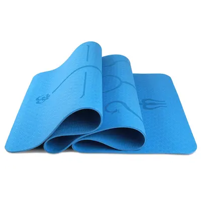 TPE Yoga Matı 6 mm, Kaymaz Tek Katman 68 cm Geniş Fitness Matı
