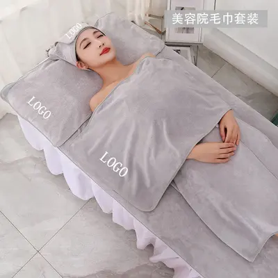 Toptan Baotou havlu, delikli masaj terapi yatak havlusu, kalınlaştırılmış güzellik salonu özel logo set banyo havlusu - 7