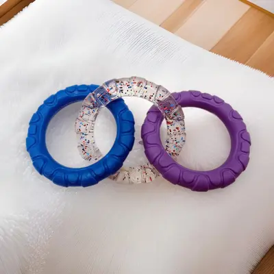 Three-Ring Pull Dog Chew Toy, Teeth Cleaning, Bite-Resistant - 7