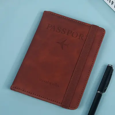 Pasaport Kılıfı Özelleştirilmiş Deri Kayış Dış Seyahat Kartı Kimlik Taşıyıcı Bilet Saklama Taşınabilir Manyetik Koruma Hırsızlığa Karşı Koruma Paketi - 9