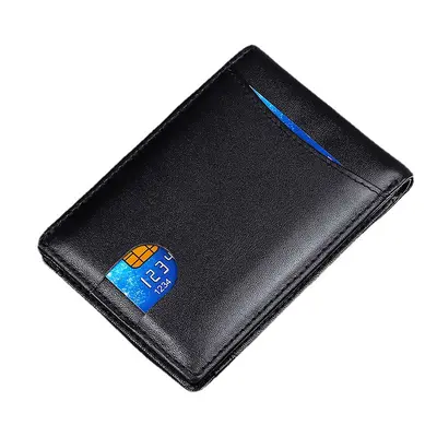 Ultradünne Herrengeldbörse aus echtem Leder mit RFID-Schutz - 5