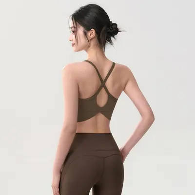 Kadın spor takımı fitness şort açık sırt yüksek yoğunluk
