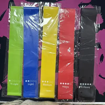 Yoga-Widerstandsbänder Set, 5 Farben, Widerstandsringe