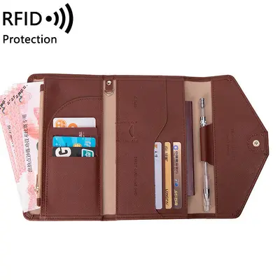 RFID pasaport cüzdanı çok fonksiyonlu belge organizer - 9