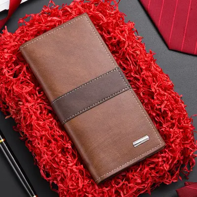 Erkek Uzun Cüzdan, Ultra İnce, Çok Kartlık, Minimalist Retro Model - 8