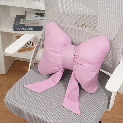 Cross-border arc-shaped pink sofa cushion, office desk and chair soft and comfortable lumbar support, master bedroom headboard decoration. - 13
