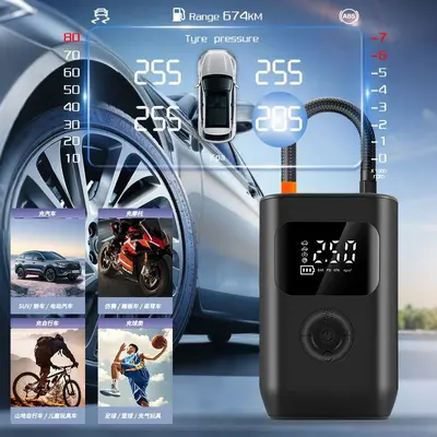 Araç Üstü Kablosuz Şarjlı Taşınabilir Çok Fonksiyonlu Sayısal Ekran Acil Durum Hava Pompası Elektrikli Araç Lastik Şişirme Pompası