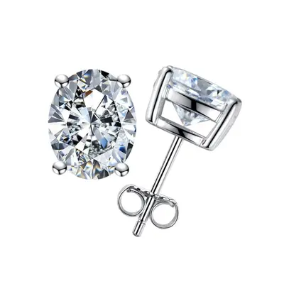 Grenzüberschreitend exklusiv: Vielseitige Moissanit-Ohrstecker in Sonderform, Ohrschmuck aus 925er Silber für Damen, Europa und Amerika, mossianteearrings