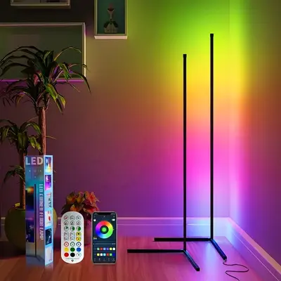 RGBIC Yere Basma Ambiyans Lambası Bluetooth LED Köşe Lambası - 12