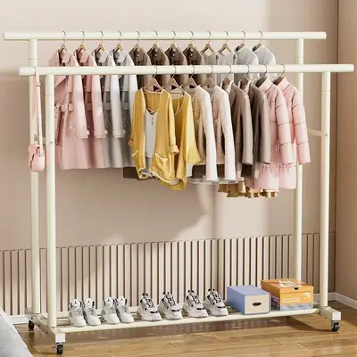 Freestanding Double-Pole Clothes Drying Rack, Extra Thick, 25 mm Tube