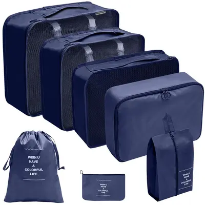 Reise-Aufbewahrungstasche-Set, 11-teiliges Set für Geschäftsreisen, Kleidungs-Kompressionsbeutel mit Kordelzug, faltbare Netz-Aufbewahrungstaschen für Make-up und Toilettenartikel. - 12