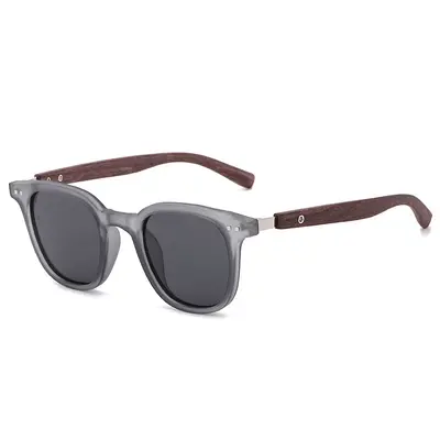 Retro Sunglasses with Wood Grain Temples, UV Protection, Unisex - 8