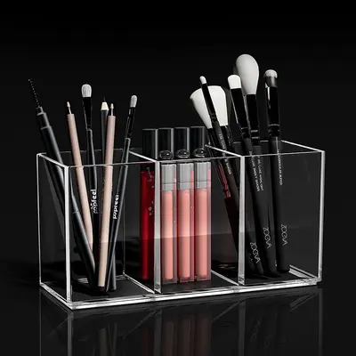 Makeup Brush Clear Storage Organizer Box - 4