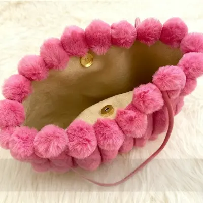 Autumn Winter Plush Shoulder Bag, Fluffy Women's Bag with Bucket Hat - 4