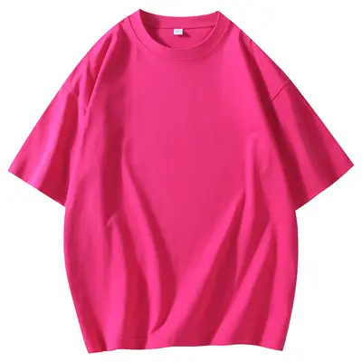 24 Pcs 190g Loose Fit Round Neck Short Sleeve Solid Color T-Shirt - 11