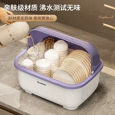Kitchen cabinet with lid, dishware storage, dustproof