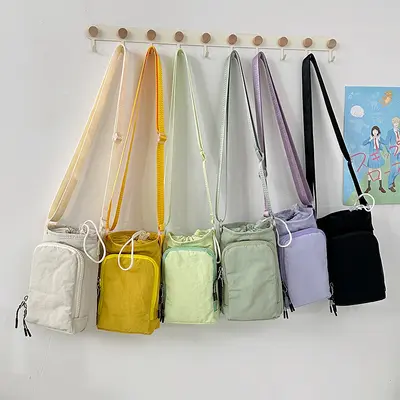 Özel Logolu Outdoor Seyahat Su Şişesi ve Bel Çantası Seti, Telefon Çantası, Büzgülü İp Çan