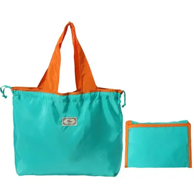 Ruched Color-Block Large Foldable Fabric Shopping Tote Bag - 12