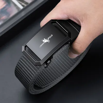 Erkek kanvas basit otomatik toka dayanıklı gündelik gençler üst düzey naylon kemer üst düzey hafif lüks klasik tarz