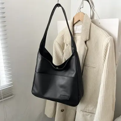 Women's Soft Leather Tote Bag, Single-Shoulder and Crossbody, Large Capacity - 8