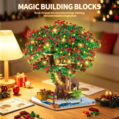 Lejimi Micro Particle Building Blocks Toy DIY Street View 619 Rainbow Tree Creative Toy Ornament Gift Wholesale Dropshipping - 4