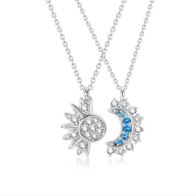 Moon and Sun Double Layered Collarbone Necklace - 8