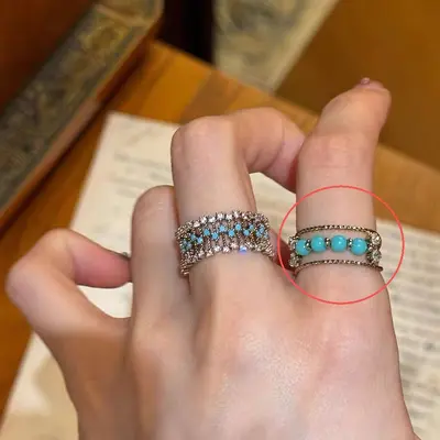 Vintage blue sparkle ring collection for women - 8