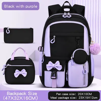 Grenzüberschreitender Amazon 2026 Schulrucksack für Grundschüler, hochwertiger Rucksack mit Schultergurten, minimalistisch, 3-teiliges Set aus der Fabrik - 7
