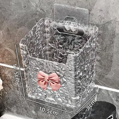 Bathroom water ripple storage shelf home bathroom toothbrush holder waste face towel storage box spring high-end - 8
