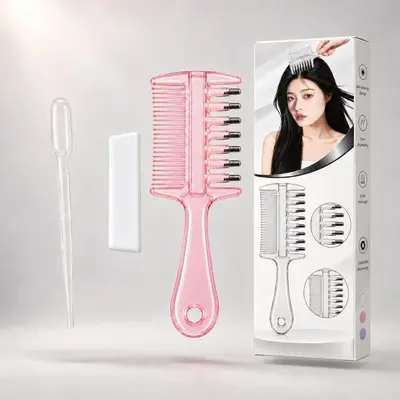 Şeffaf Sıvı Dağıtıcı Saç Tarağı, Serum ve Yağ Uygulayıcı, Takılmayan - 10