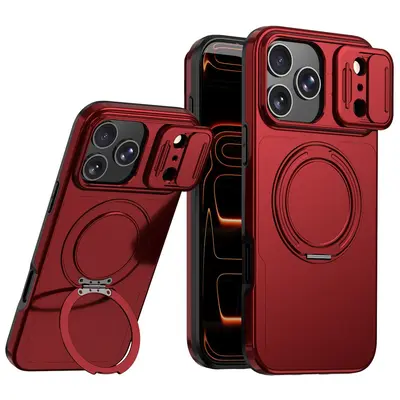 iPhone 18 Pro Case with 2-in-1 Sliding Lens and 360° Stand - 11