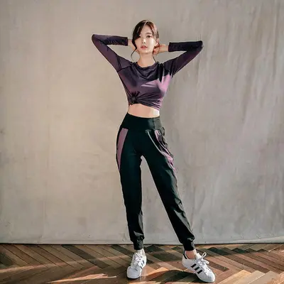 瑜伽服健身房运动套装女大码宽松夏秋季新款晨跑步网红速干衣 - 10