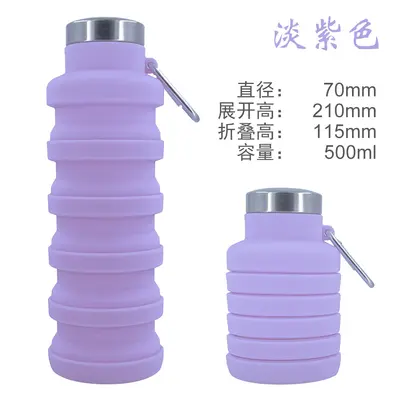 Faltbare Trinkflasche für Reisen, Fahrrad-Teleskopbecher, tragbare Outdoor-Sportflasche, Geschenk-Silikon-Faltbecher - 9