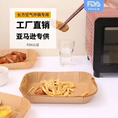 Dikdörtgen çift tencere hava fritöz kağıdı özel kağıt yağ emici kağıt silikon yağlı kağıt pişirme fırını kağıdı sınır ötesi Amazon modeli