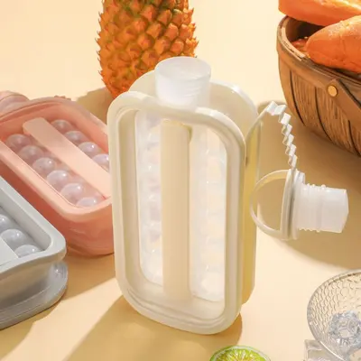 Ice ball maker ice ball mold silicone home ice ball pot 2-in-1 water heater ice cube silicone portable cold drink ice cup