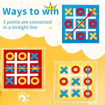 Felt Mini Tic-Tac-Toe Board Game for Children Educational Puzzle