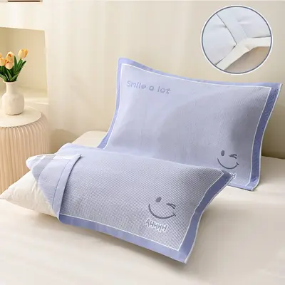 %100 pamuklu yastık kılıfı çift paket, dört mevsim gazlı bez, saç yağı önleyici - 7