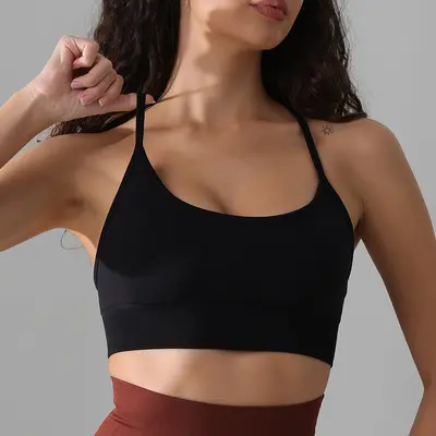 Women's Cross-Back Yoga Tank Top with Bra - 7