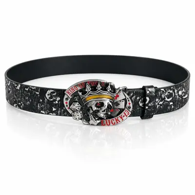 Vintage Skull Belt - Men's Retro Skull Punk Motorcycle Style Metal Buckle Trendy Leather Belt