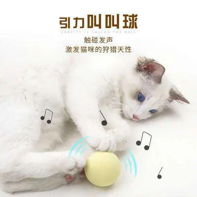 Gravity Squeaky Cat Ball with Catnip, Chew-Resistant Kitten Toy - 4