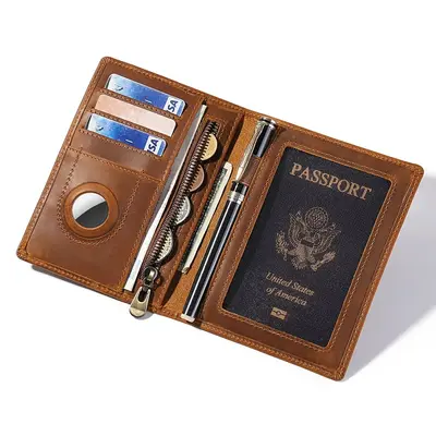 RFID-Reisepassetui, Vintage Crazy Horse Leder, Echtleder - 6