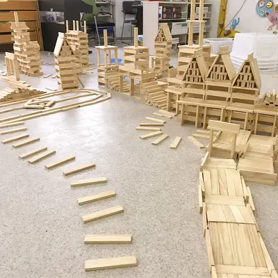 1000 Piece Archimedes Kapla Building Block Set, Natural Wood, Unpainted - 3
