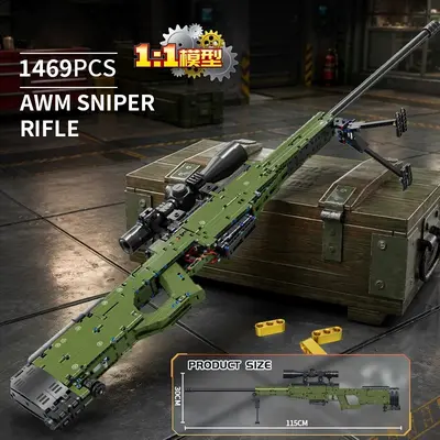 Kinder-Scharfschützengewehr-Bausteinspielzeug, orange - 7